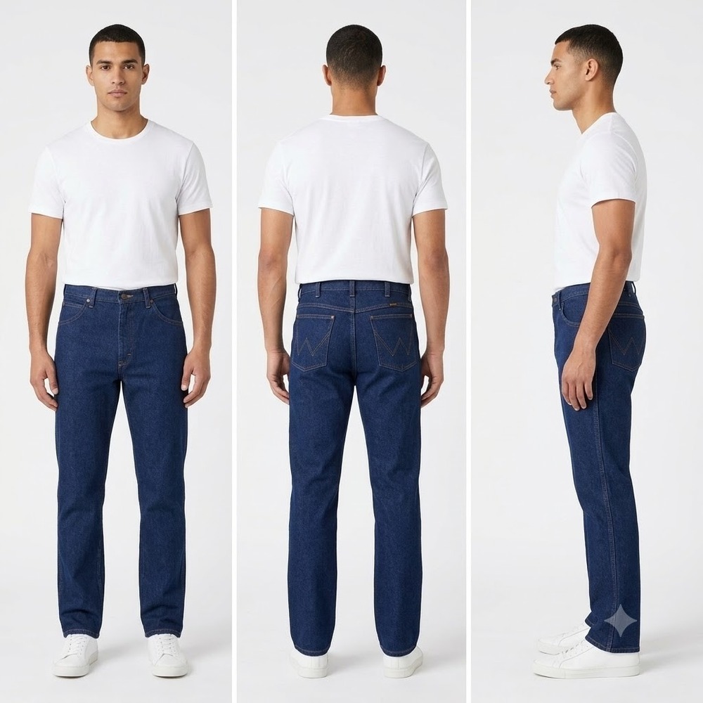 NWT Rustler Straight Leg Jeans Mens 34x34 Blue Denim Regular Fit Classic Pocket